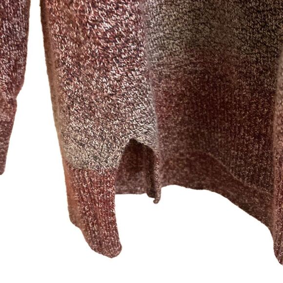 LOGO by Lori Goldstein Burgundy & Gray Marled Sweater XL - Picture 3 of 5